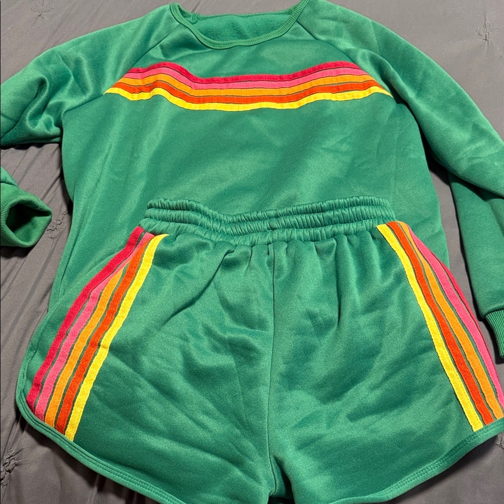 Green Track Set with Red and Yellow Stripes